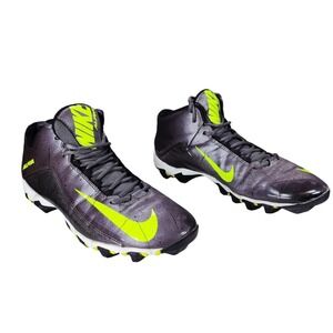 Nike Alpha Shark 2 Football‎ Cleat Mens sz 11 Silver Gray Lime Green 719952-010